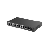 Switch Administrable PoE con 8 Puertos Gigabit PoE 802.3af/at + 1 Puerto Uplink Gigabit + 1 Puerto Combo SFP/RJ45 Gigabit, Gestión Gratuita desde la Nube, 120W