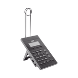 Teléfono IP para Call Center para 2 lineas SIP con soporte para diadema, pantalla 128×48 retro-iluminada, PoE