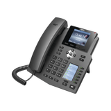 Teléfono IP empresarial para 4 líneas SIP con 2 pantallas LCD, 6 teclas BLF/DSS, conferencia de 3 vías, PoE